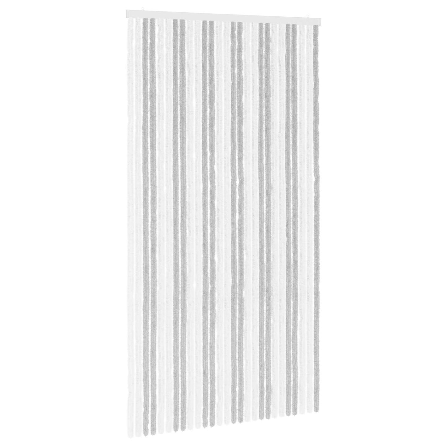 vidaXL Insect Curtain Chenille Light Grey and White 118 x 220 cm 2