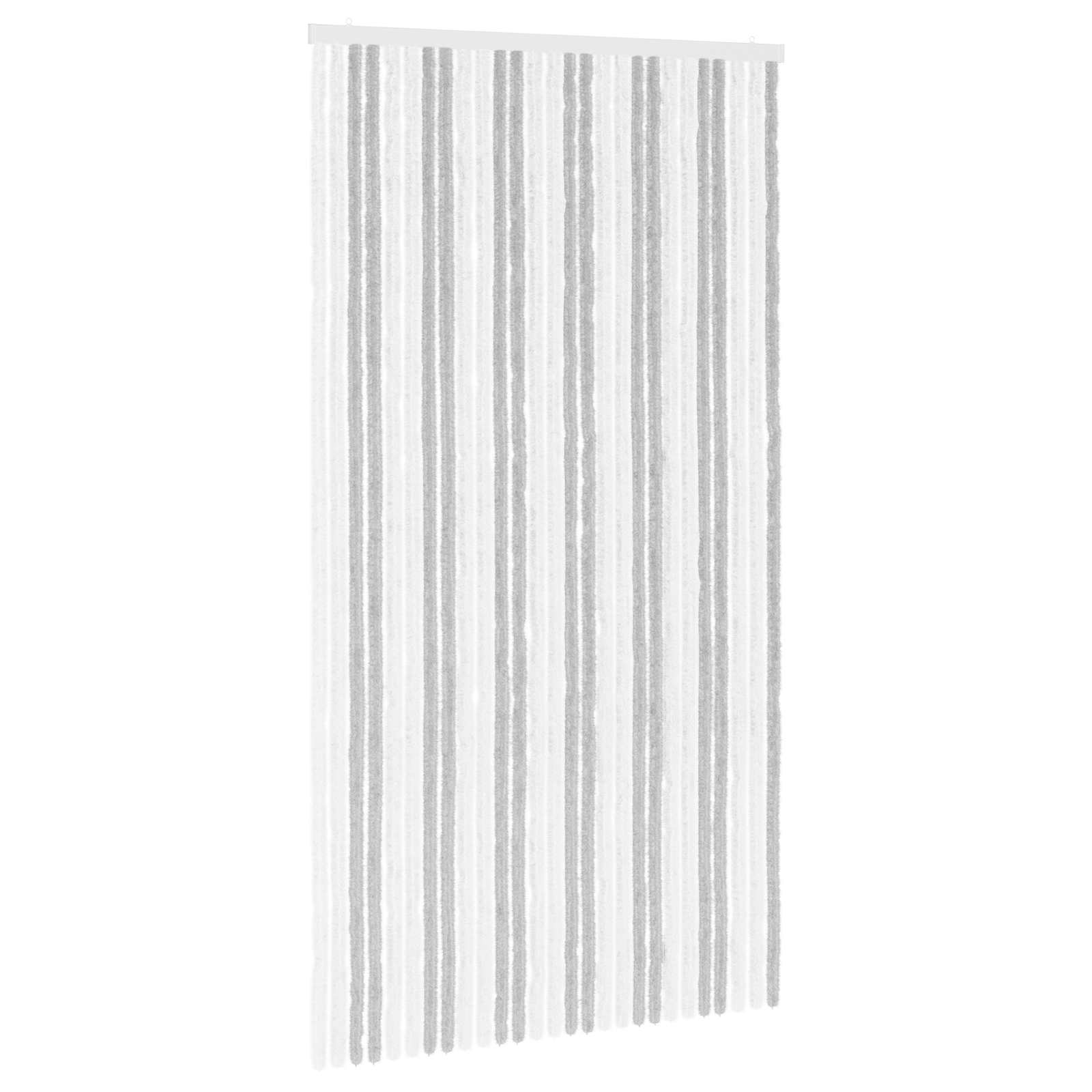 vidaXL Insect Curtain Chenille Light Grey and White 118 x 220 cm 2