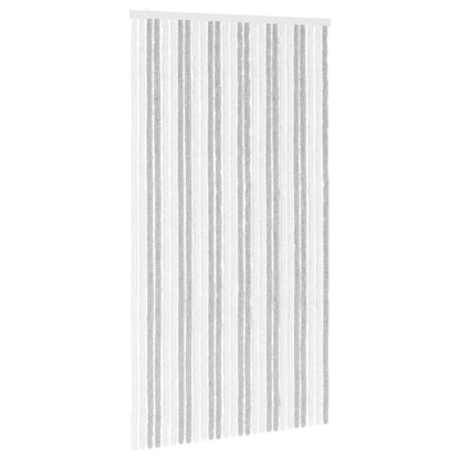 vidaXL Insect Curtain Chenille Light Grey and White 118 x 220 cm 2