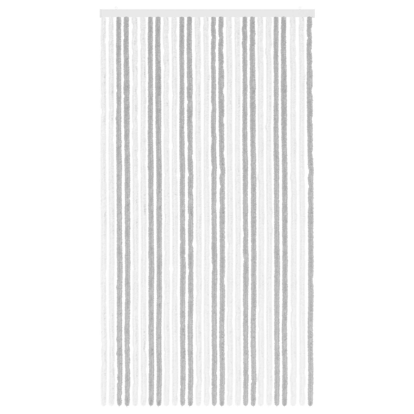 vidaXL Insect Curtain Chenille Light Grey and White 118 x 220 cm 3
