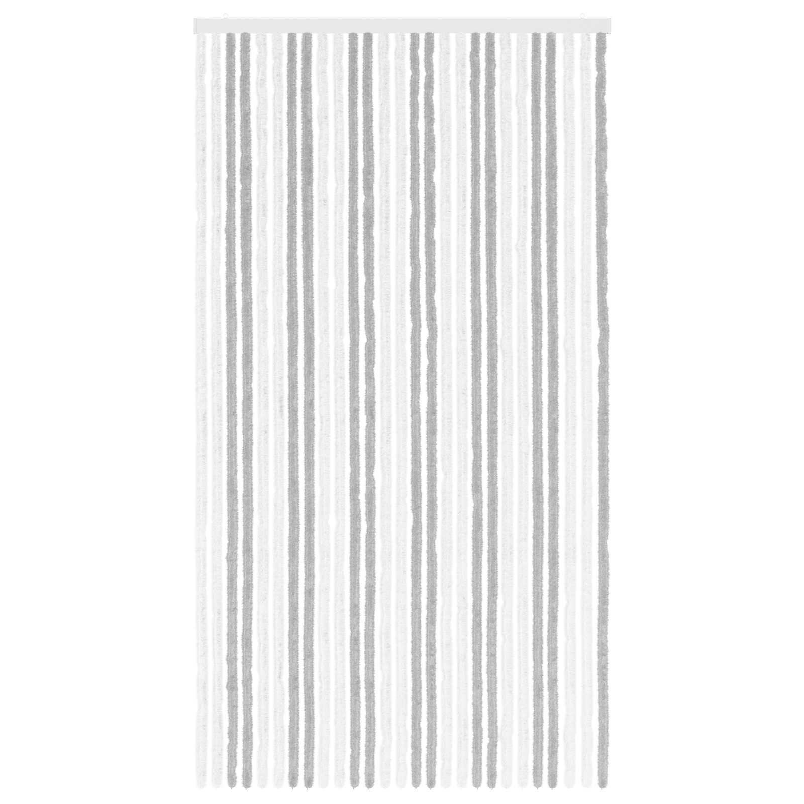 vidaXL Insect Curtain Chenille Light Grey and White 118 x 220 cm 3