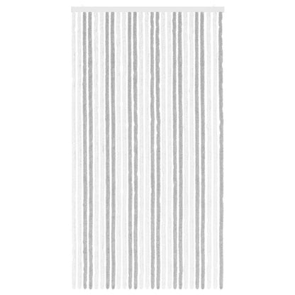 vidaXL Insect Curtain Chenille Light Grey and White 118 x 220 cm 3