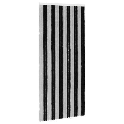 vidaXL Insect Curtain Chenille Grey and Black 100 x 220 cm 100% PP 2