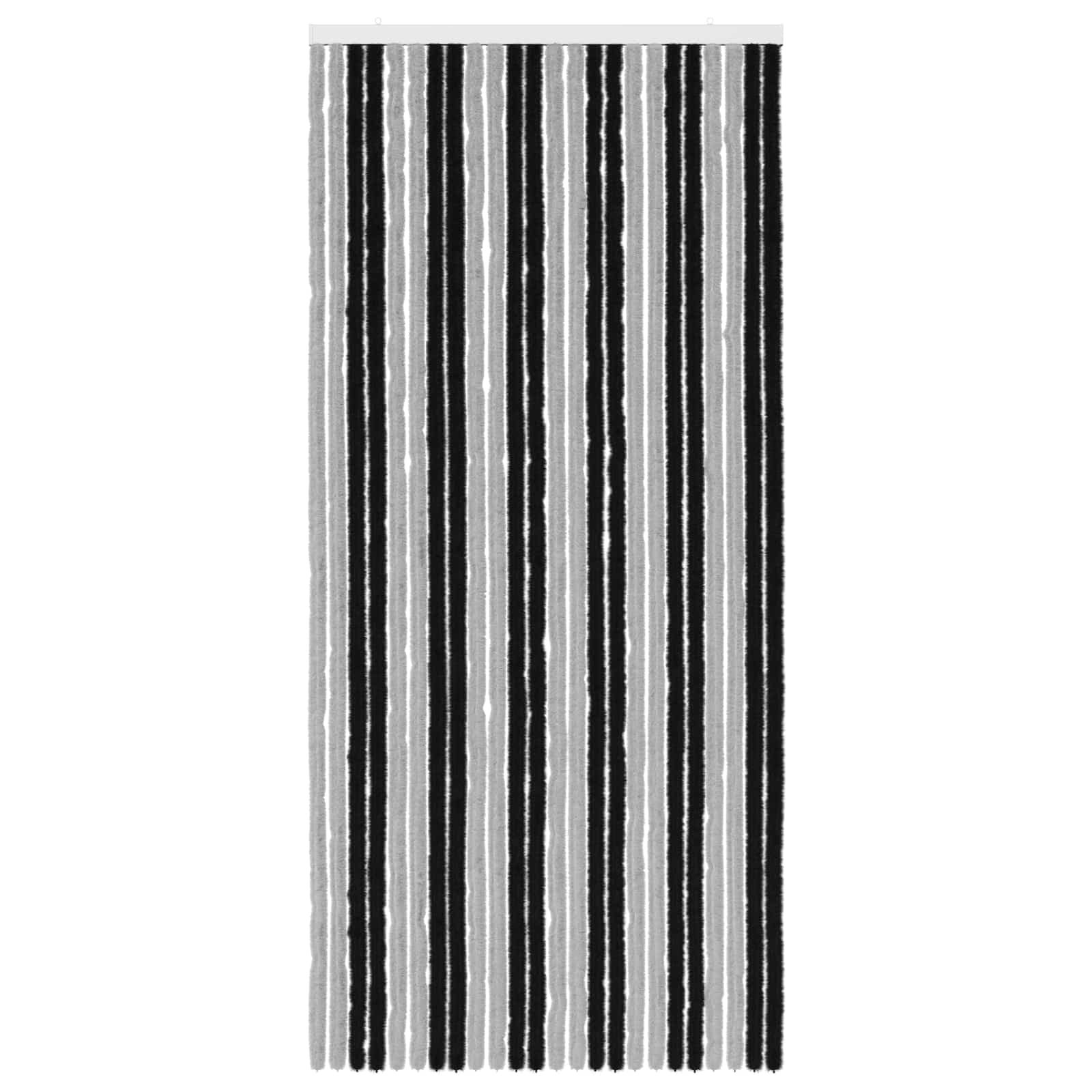 vidaXL Insect Curtain Chenille Grey and Black 100 x 220 cm 100% PP 3