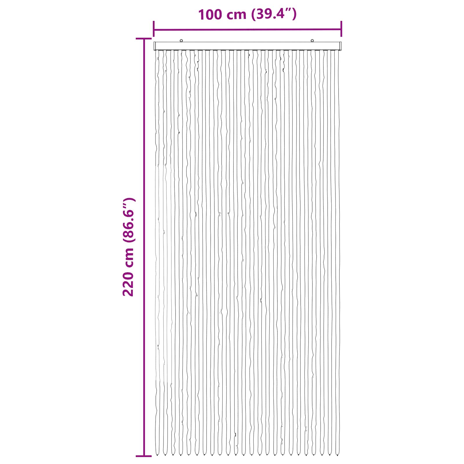 vidaXL Insect Curtain Chenille Grey and Black 100 x 220 cm 100% PP 6