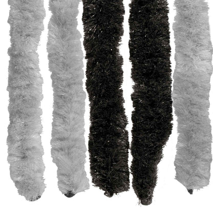 vidaXL Insect Curtain Chenille Grey and Black 100 x 230 cm 100% PP 5