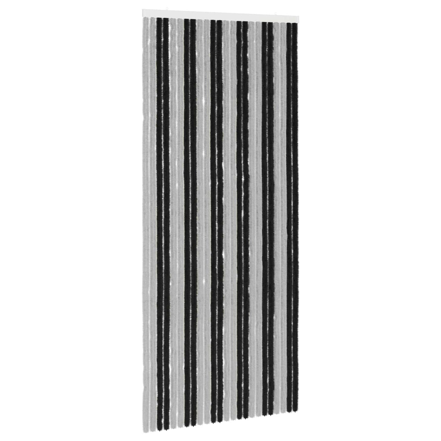 vidaXL Insect Curtain Chenille Grey and Black 100 x 230 cm 100% PP 2