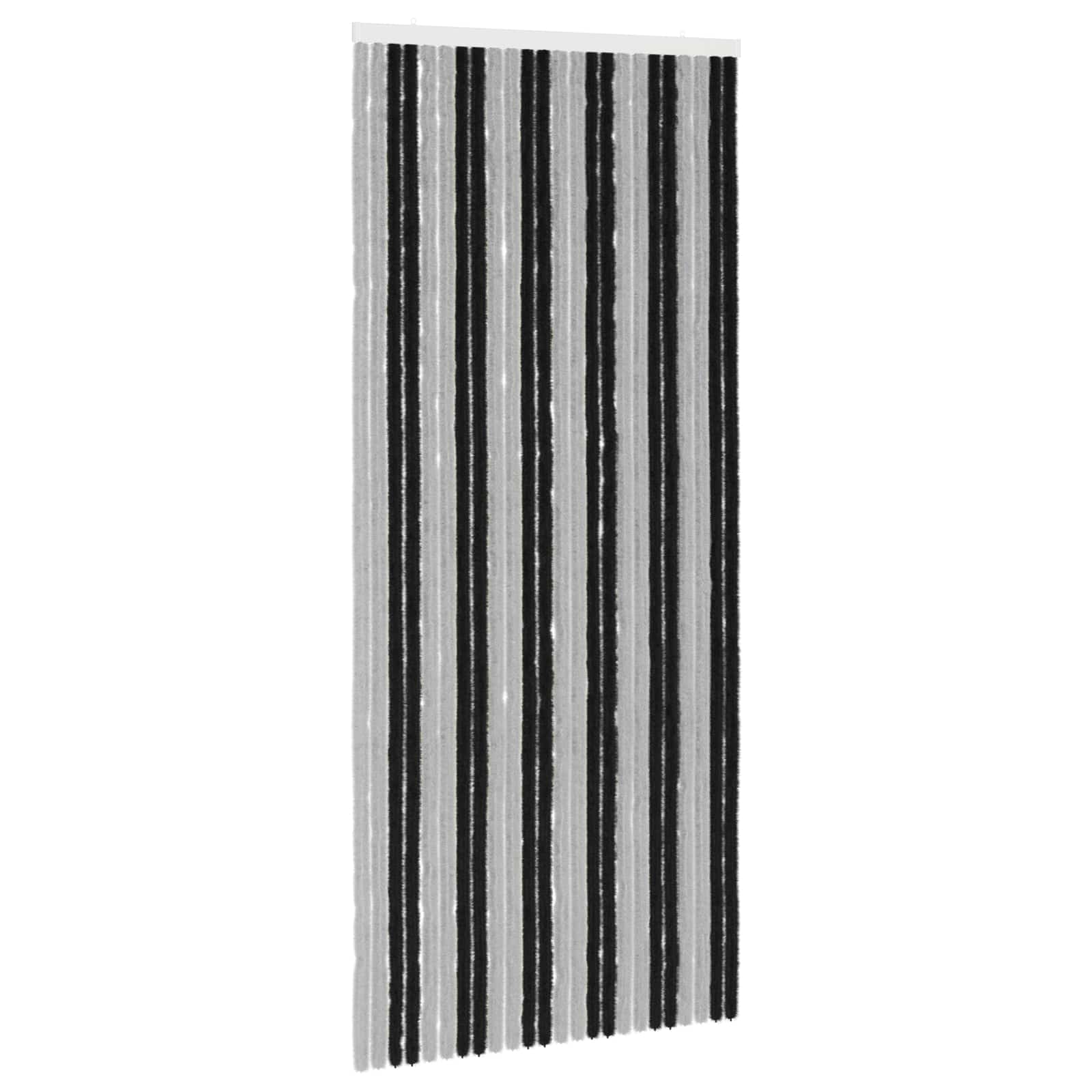 vidaXL Insect Curtain Chenille Grey and Black 100 x 230 cm 100% PP 2