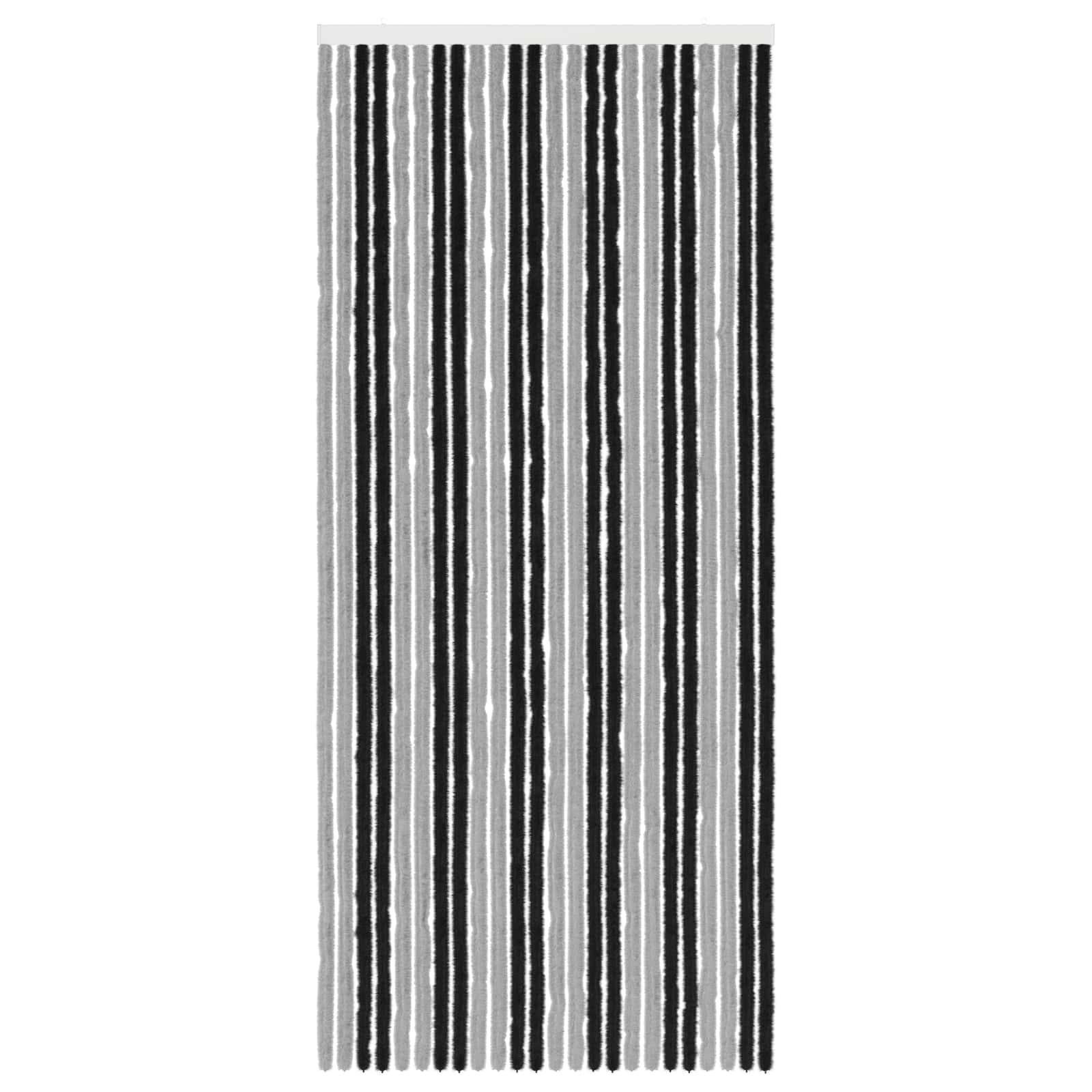 vidaXL Insect Curtain Chenille Grey and Black 100 x 230 cm 100% PP 3