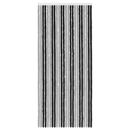 vidaXL Insect Curtain Chenille Grey and Black 100 x 230 cm 100% PP 3