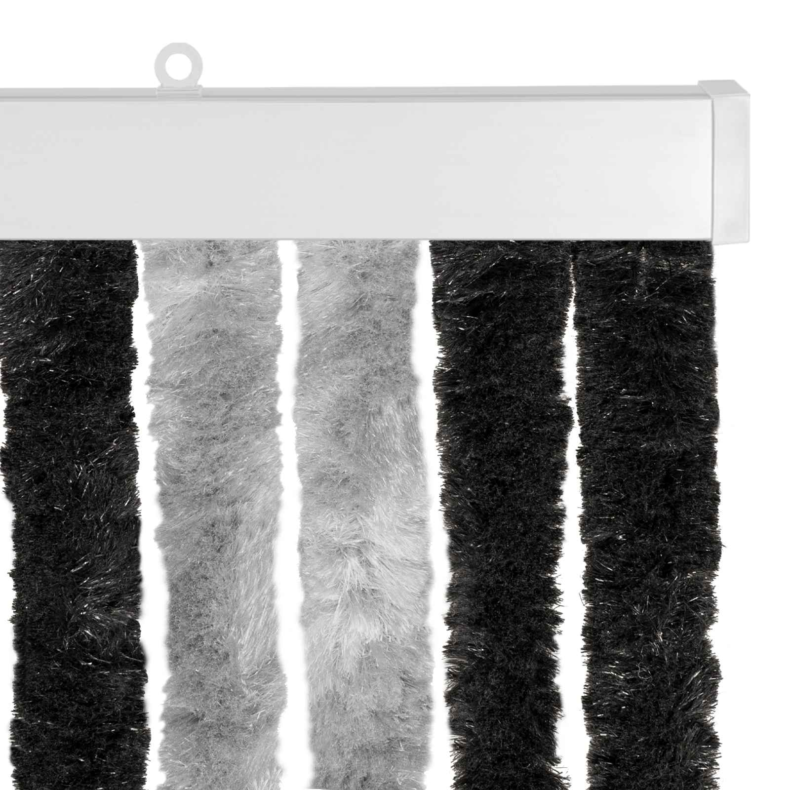 vidaXL Insect Curtain Chenille Grey and Black 118 x 220 cm 100% PP 4