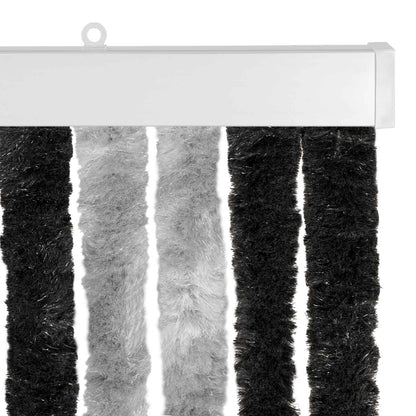 vidaXL Insect Curtain Chenille Grey and Black 118 x 220 cm 100% PP 4