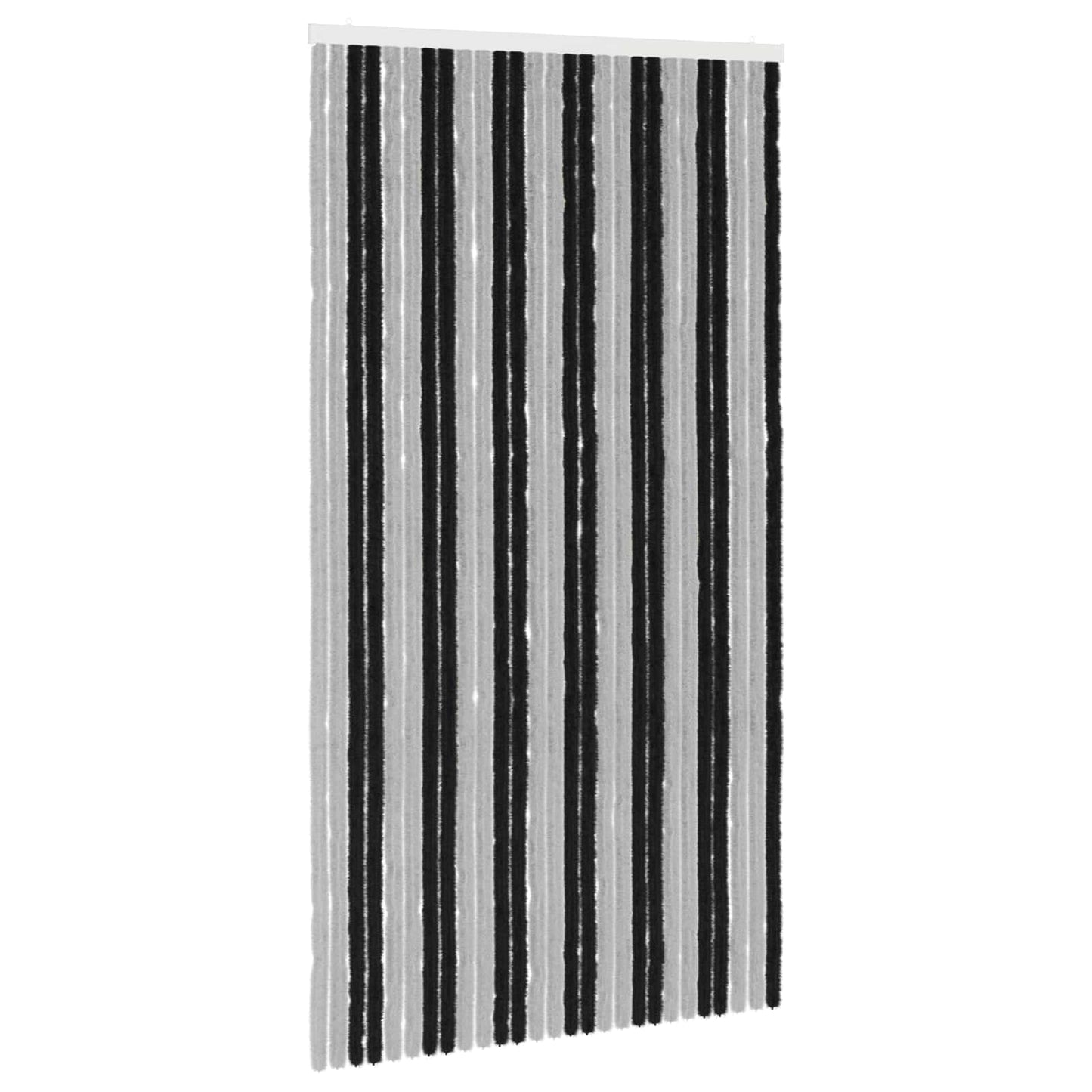 vidaXL Insect Curtain Chenille Grey and Black 118 x 220 cm 100% PP 2