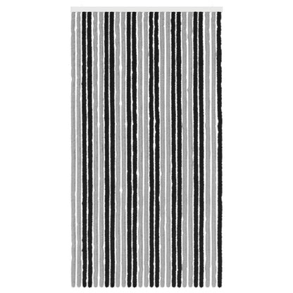 vidaXL Insect Curtain Chenille Grey and Black 118 x 220 cm 100% PP 3