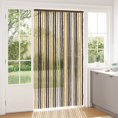 vidaXL Insect Curtain Chenille Dark Brown and Beige 118 x 220 cm 1