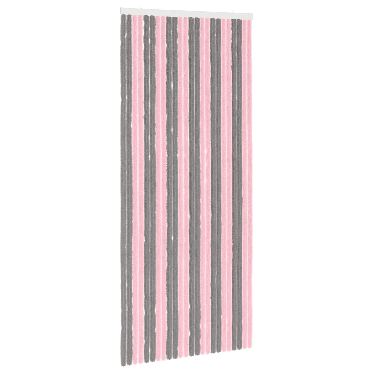 vidaXL Insect Curtain Chenille Silver Grey and Pink 100 x 230 cm 2