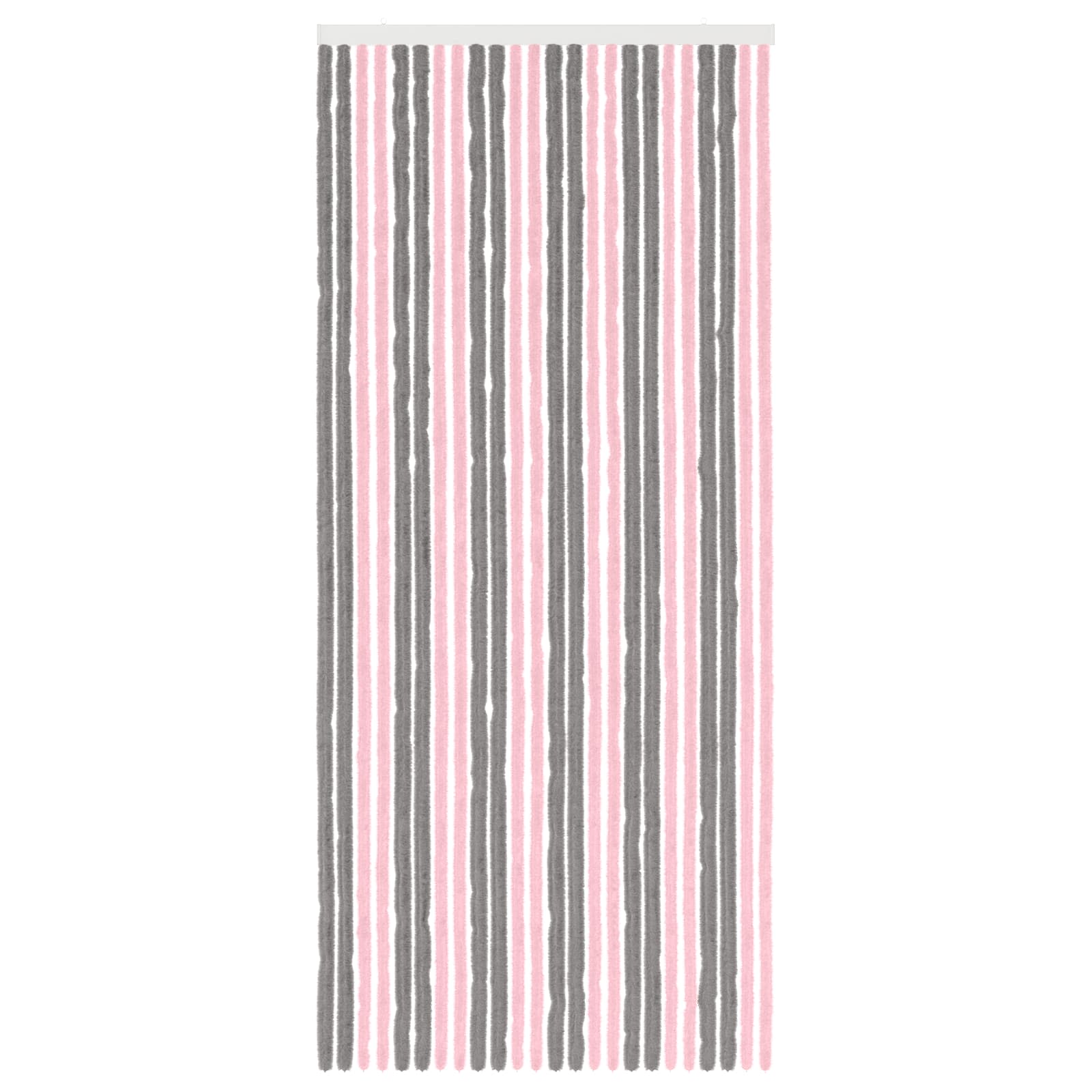 vidaXL Insect Curtain Chenille Silver Grey and Pink 100 x 230 cm 3