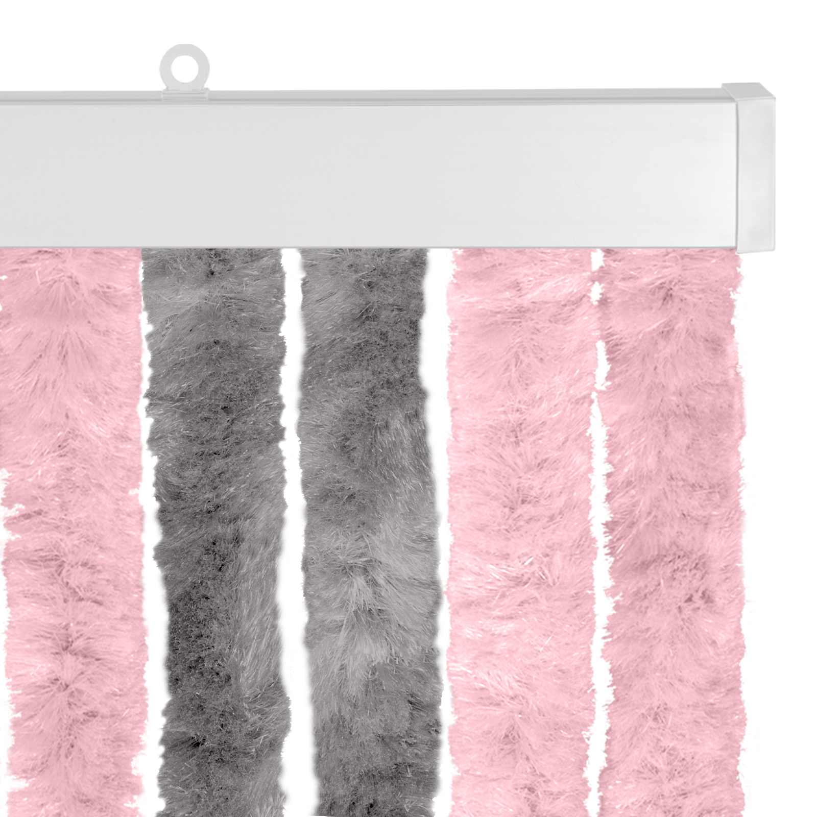 vidaXL Insect Curtain Chenille Silver Grey and Pink 118 x 220 cm 4