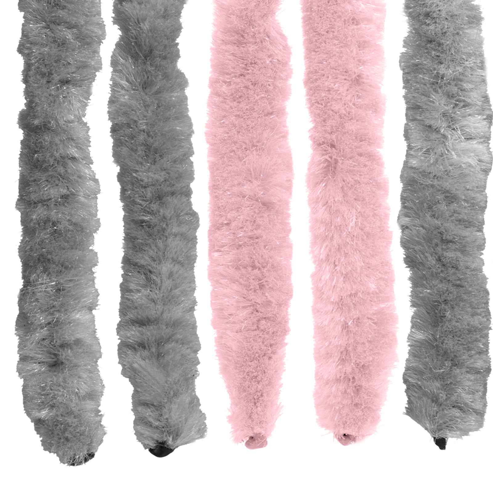 vidaXL Insect Curtain Chenille Silver Grey and Pink 118 x 220 cm 5