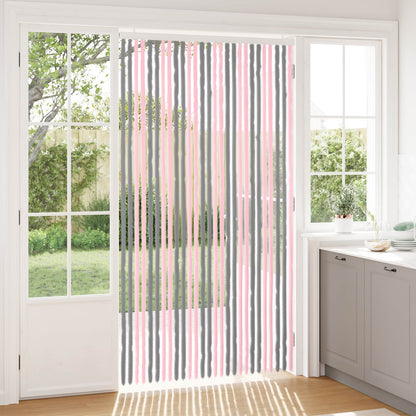 vidaXL Insect Curtain Chenille Silver Grey and Pink 118 x 220 cm 1