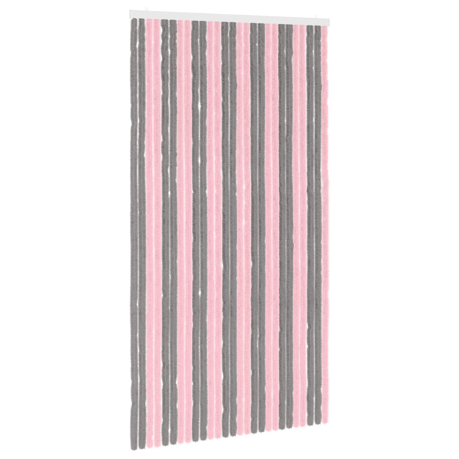 vidaXL Insect Curtain Chenille Silver Grey and Pink 118 x 220 cm 2