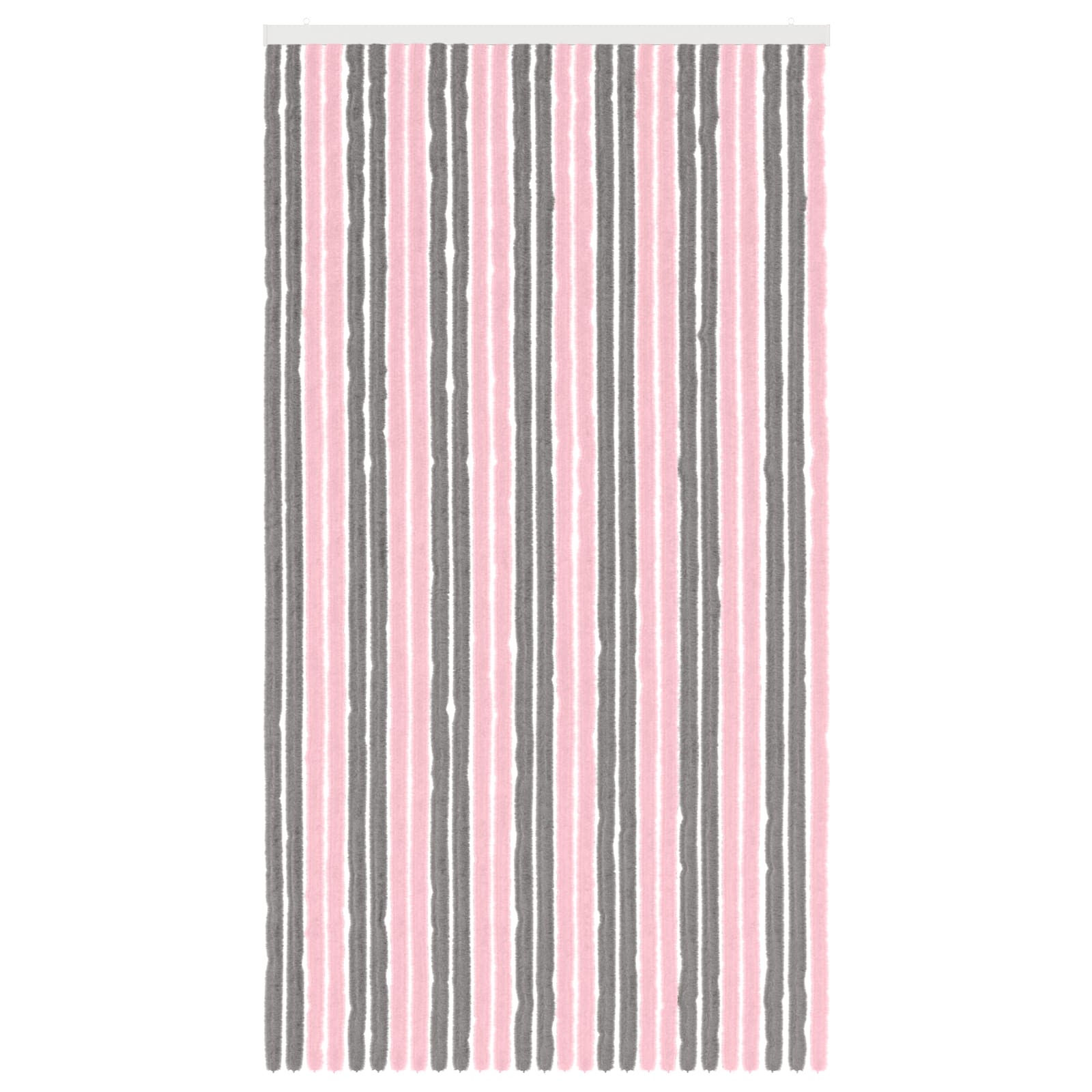vidaXL Insect Curtain Chenille Silver Grey and Pink 118 x 220 cm 3