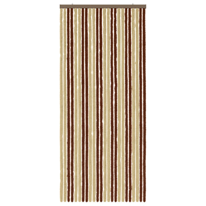 vidaXL Insect Curtain Chenille Brown and Beige 100 x 230 cm 100% PP 3