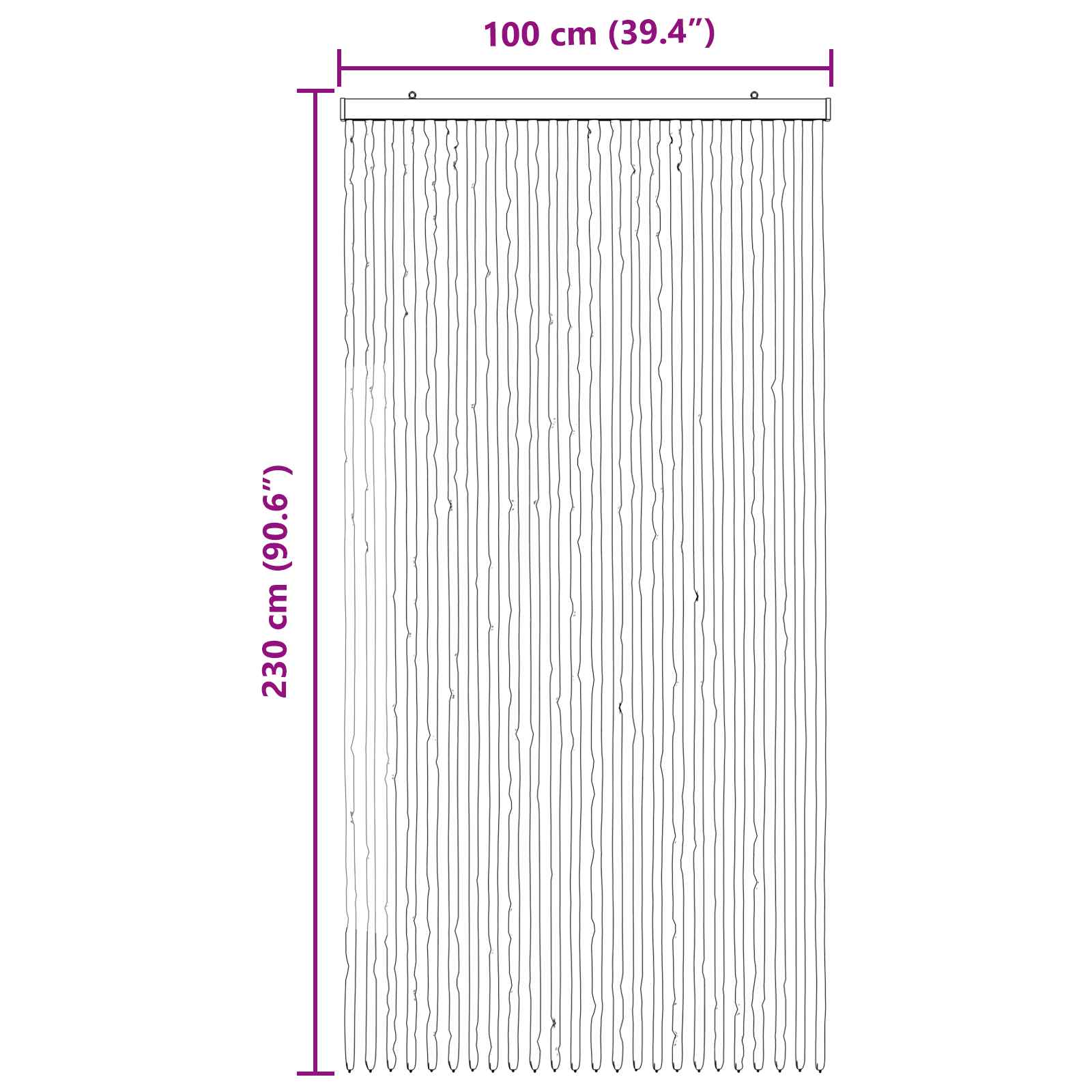 vidaXL Insect Curtain Chenille Brown and Beige 100 x 230 cm 100% PP 6