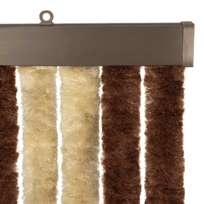 vidaXL Insect Curtain Chenille Brown and Beige 118 x 220 cm 100% PP 4
