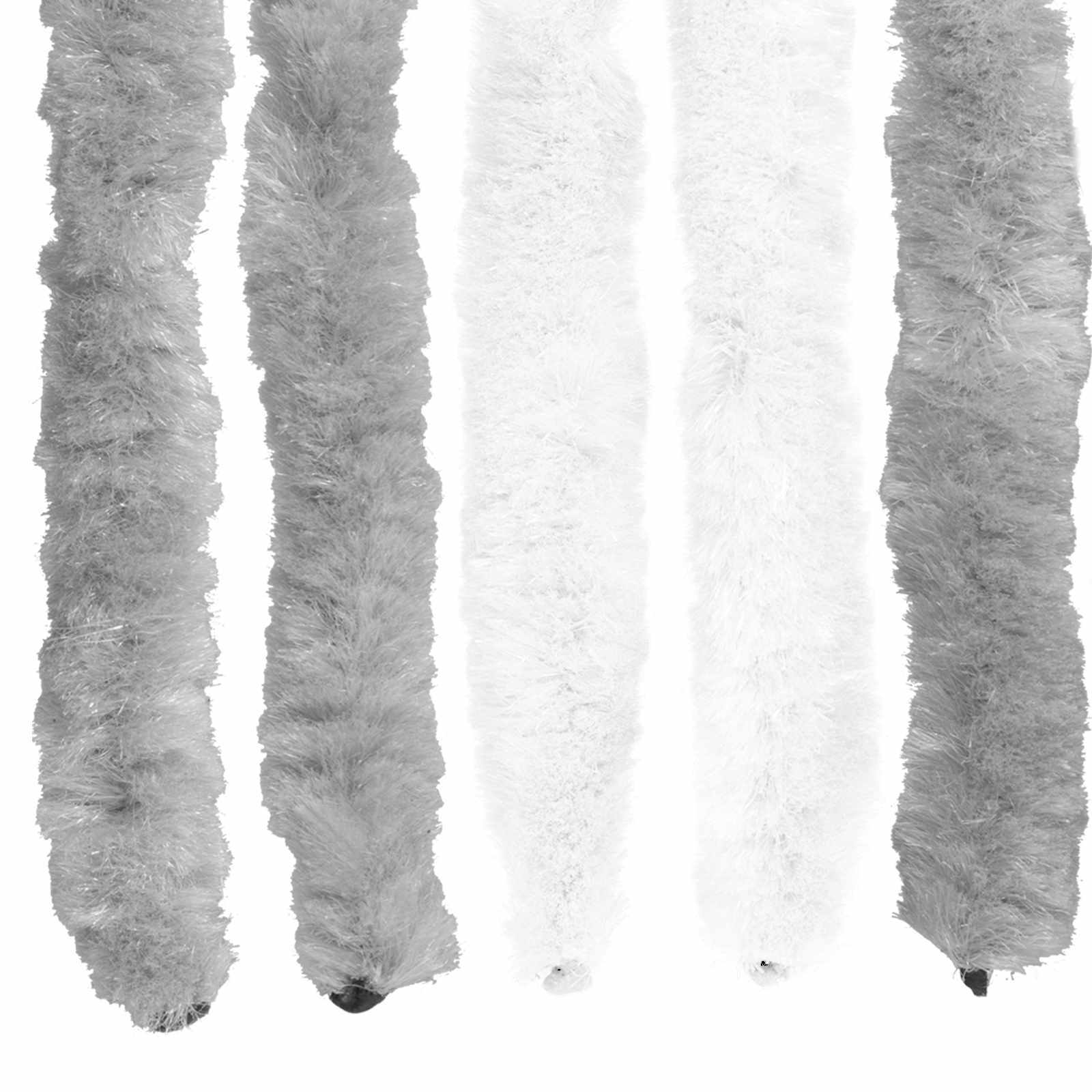 vidaXL Insect Curtain Chenille Grey and White 100 x 230 cm 100% PP 5