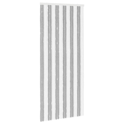 vidaXL Insect Curtain Chenille Grey and White 100 x 230 cm 100% PP 2