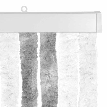vidaXL Insect Curtain Chenille Grey and White 118 x 220 cm 100% PP 4