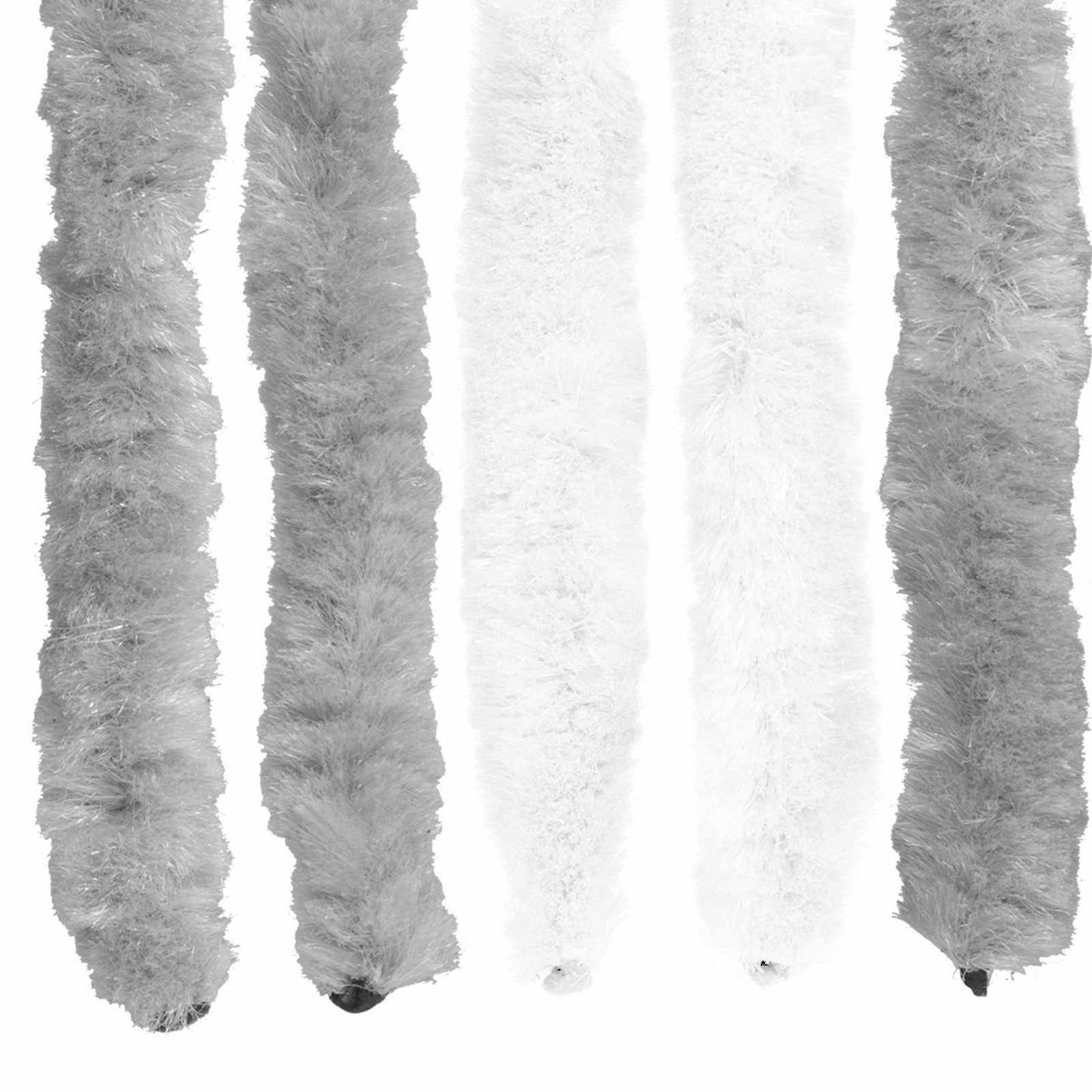 vidaXL Insect Curtain Chenille Grey and White 118 x 220 cm 100% PP 5