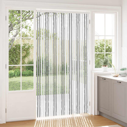 vidaXL Insect Curtain Chenille Grey and White 118 x 220 cm 100% PP 1