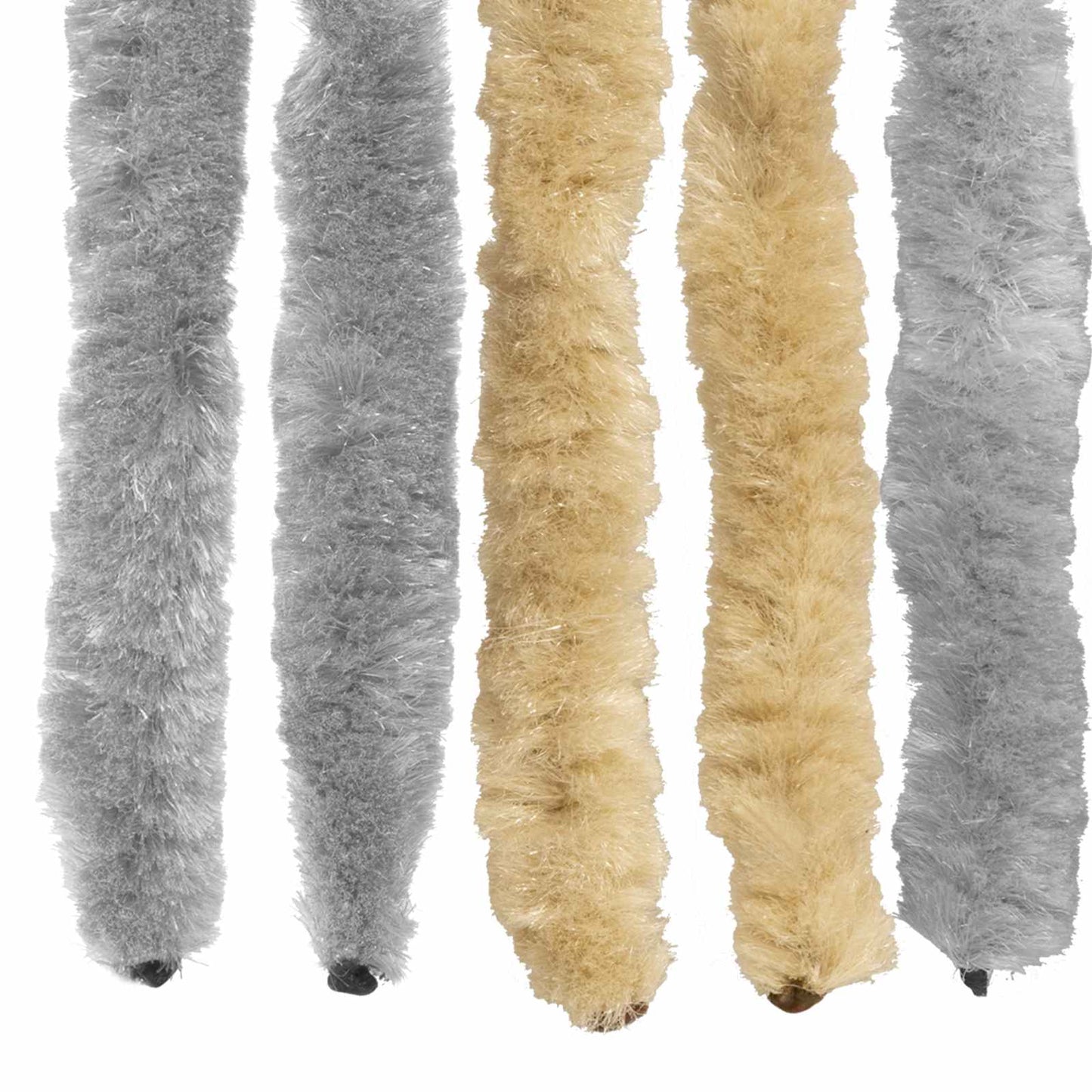 vidaXL Insect Curtain Chenille Grey and Beige 100 x 230 cm 100% PP 5