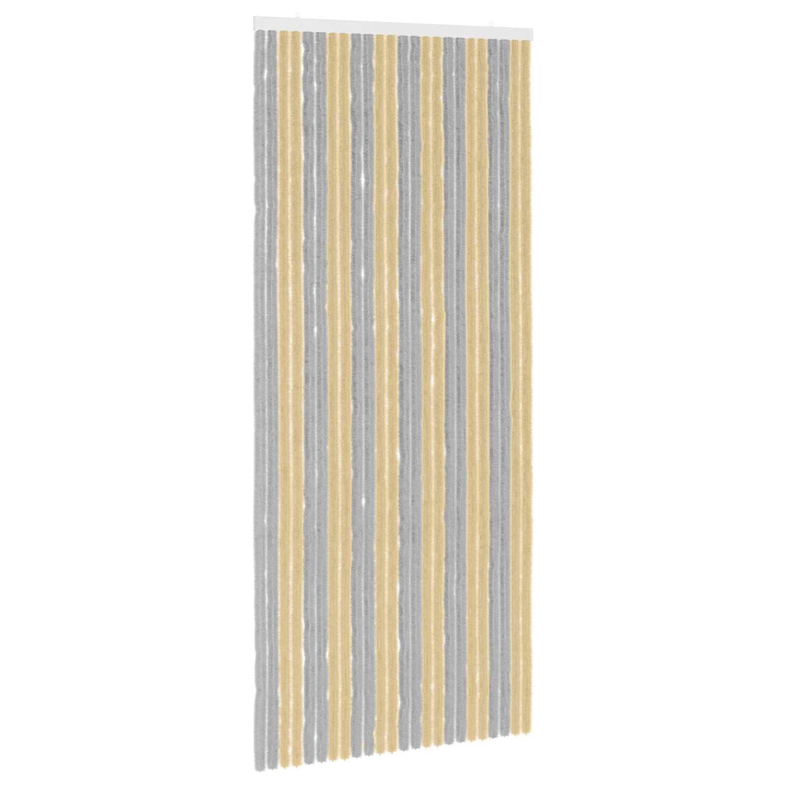 vidaXL Insect Curtain Chenille Grey and Beige 100 x 230 cm 100% PP 2
