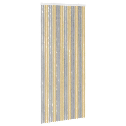 vidaXL Insect Curtain Chenille Grey and Beige 100 x 230 cm 100% PP 2