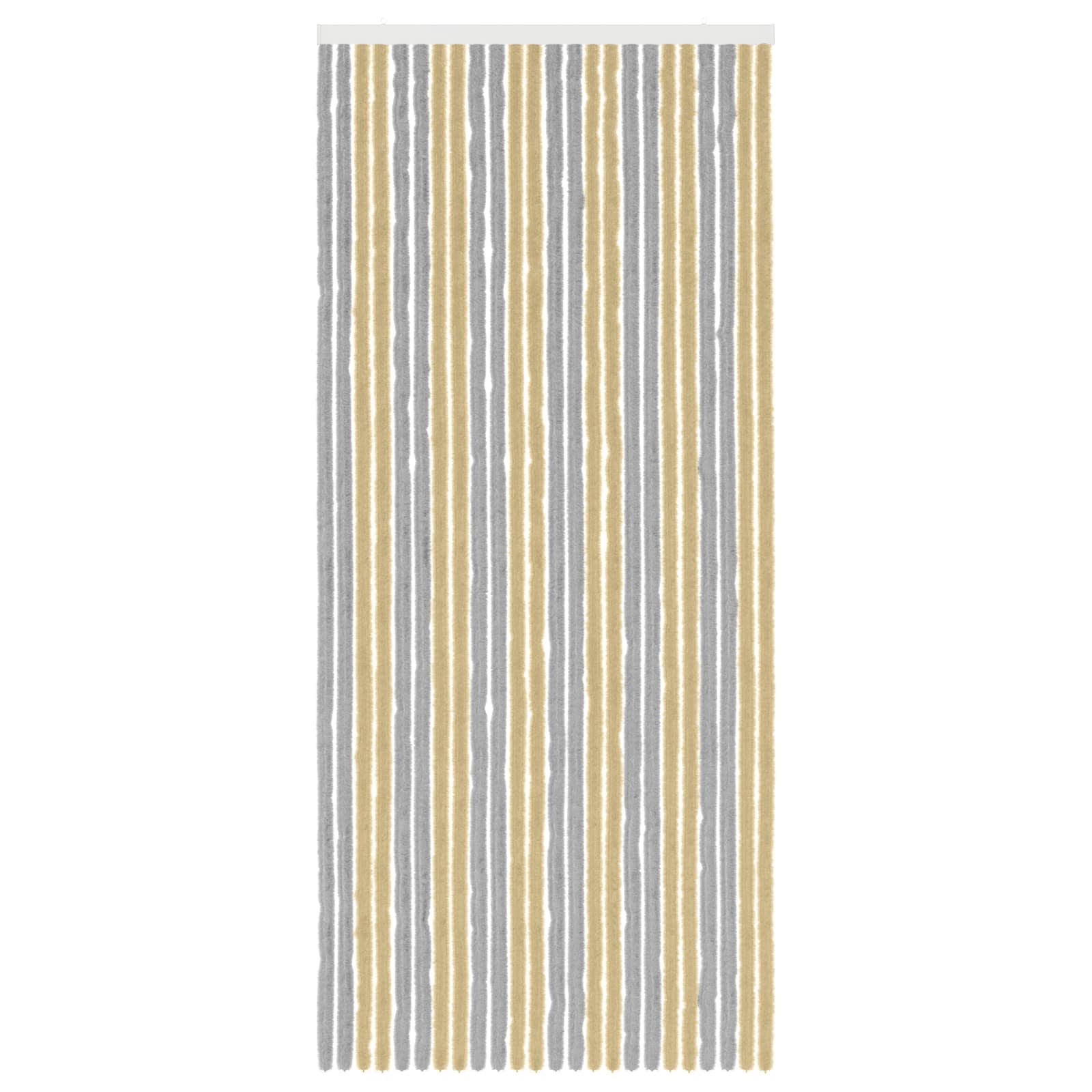 vidaXL Insect Curtain Chenille Grey and Beige 100 x 230 cm 100% PP 3