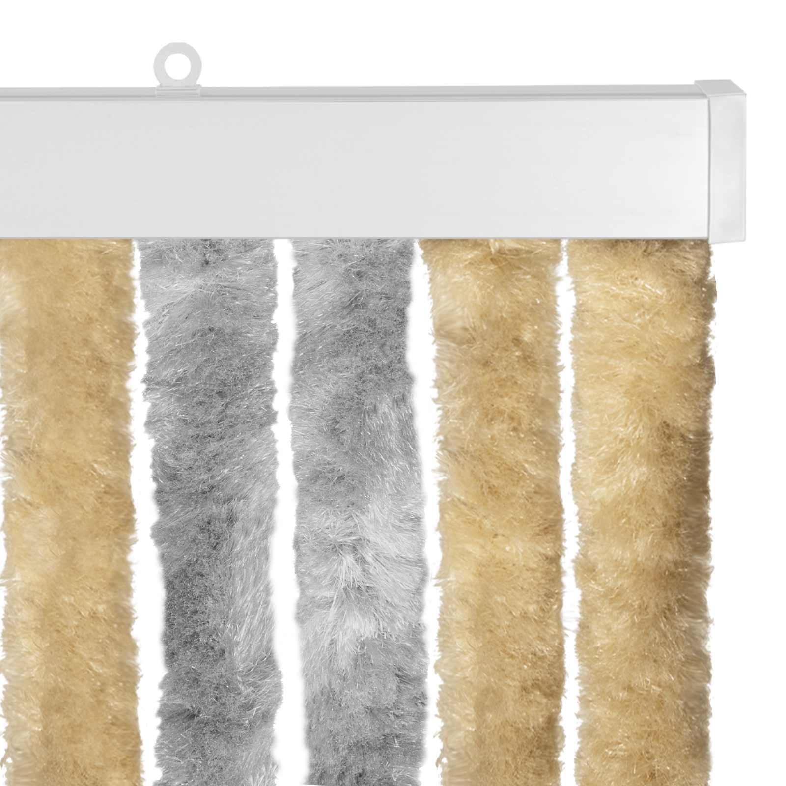 vidaXL Insect Curtain Chenille Grey and Beige 118 x 220 cm 100% PP 4