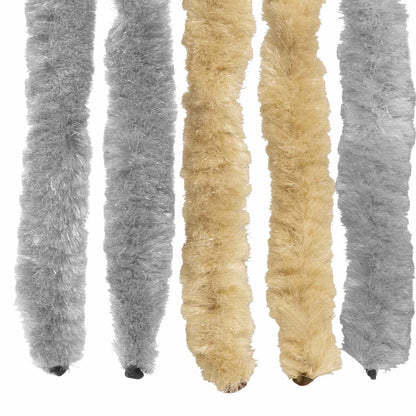 vidaXL Insect Curtain Chenille Grey and Beige 118 x 220 cm 100% PP 5
