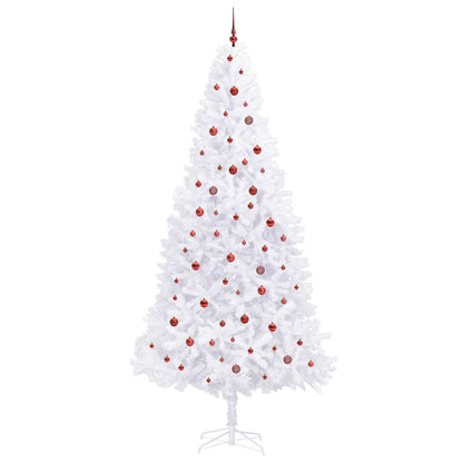 Artificial Christmas Tree with Stand White PVC and Steel Red