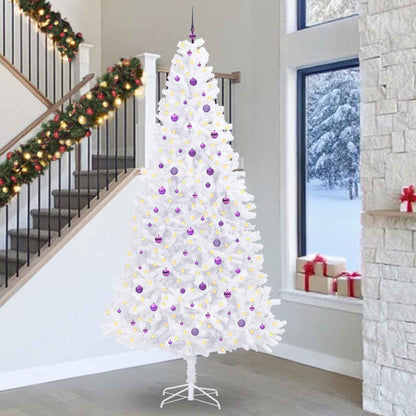 Artificial Christmas Tree with Stand White PVC and Steel Lilac