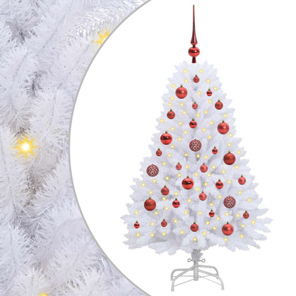 vidaXL Artificial Hinged Christmas Tree White 120 cm PVC and Steel 2