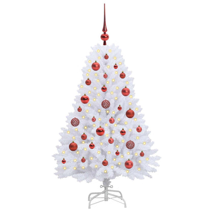 vidaXL Artificial Hinged Christmas Tree White 120 cm PVC and Steel 3