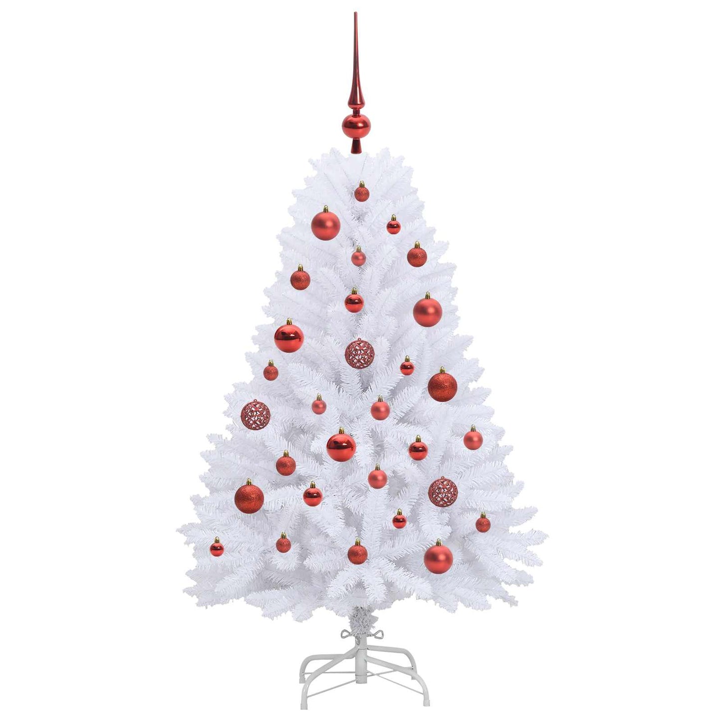 vidaXL Artificial Hinged Christmas Tree White 120 cm PVC and Steel 4