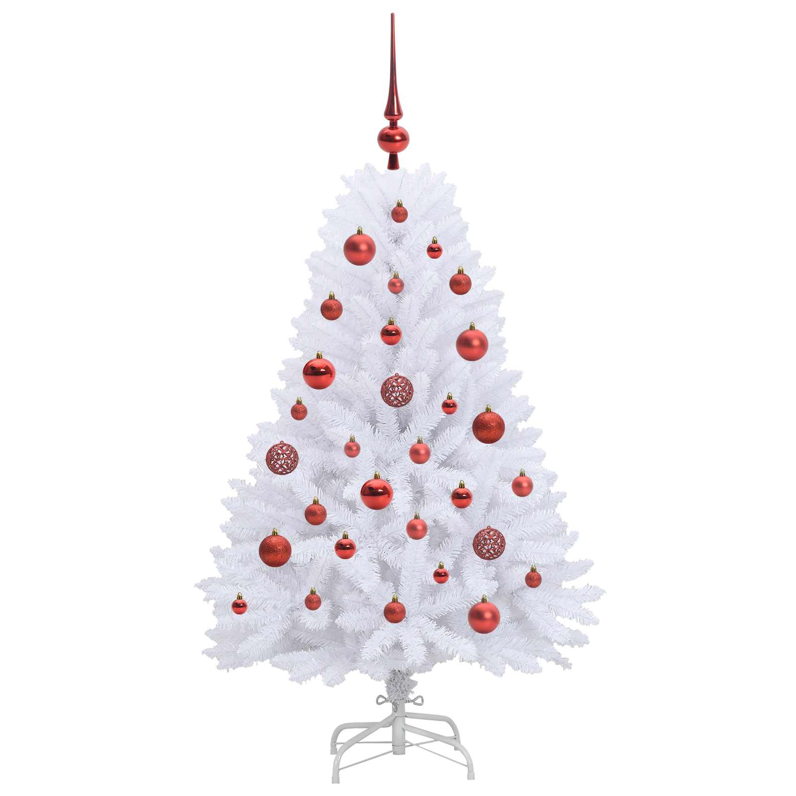 vidaXL Artificial Hinged Christmas Tree White 120 cm PVC and Steel 4