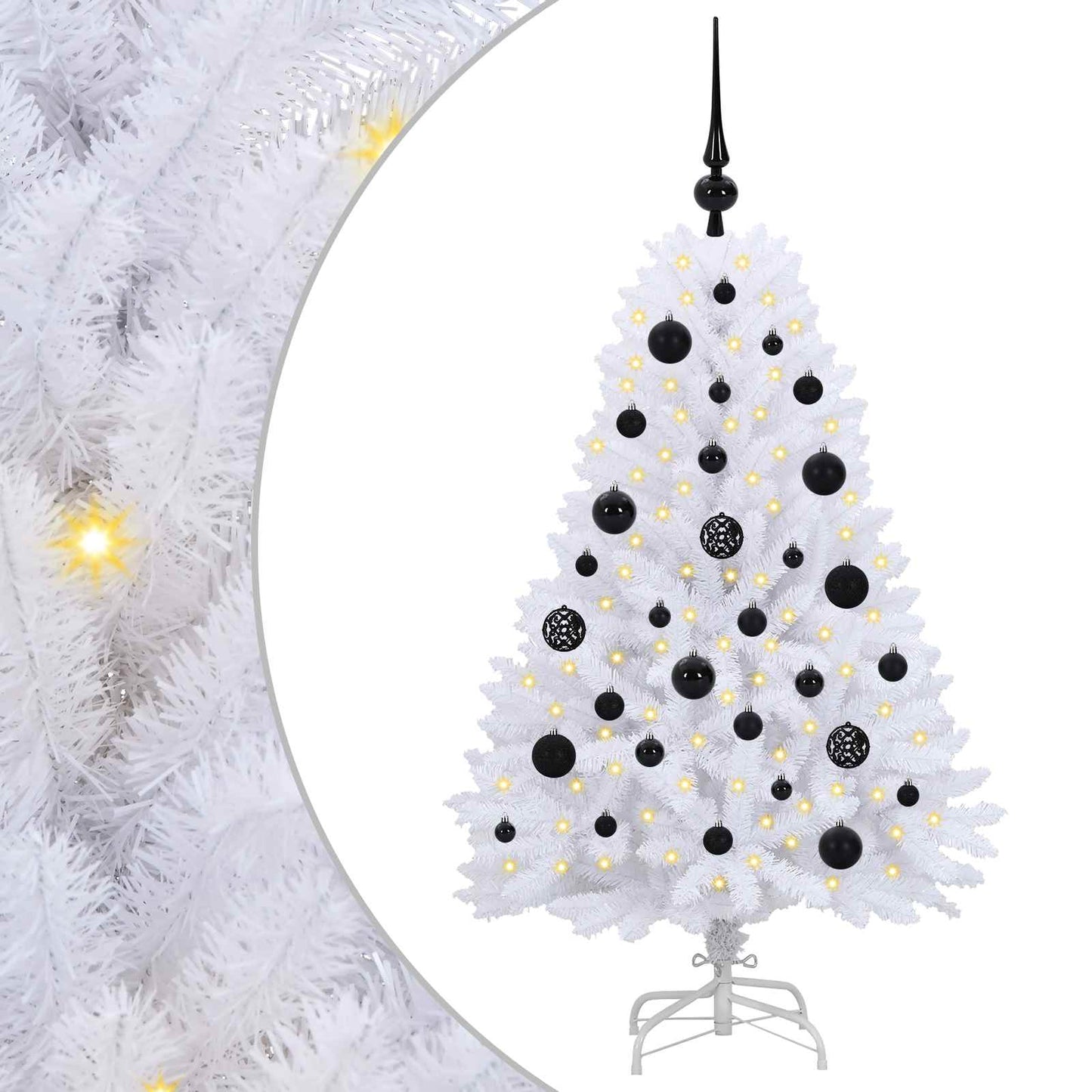 vidaXL Artificial Hinged Christmas Tree White 120 cm PVC and Steel 2
