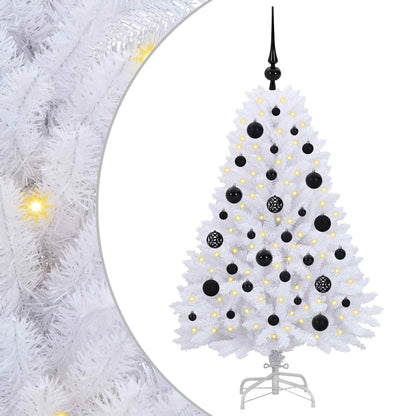 vidaXL Artificial Hinged Christmas Tree White 120 cm PVC and Steel 2