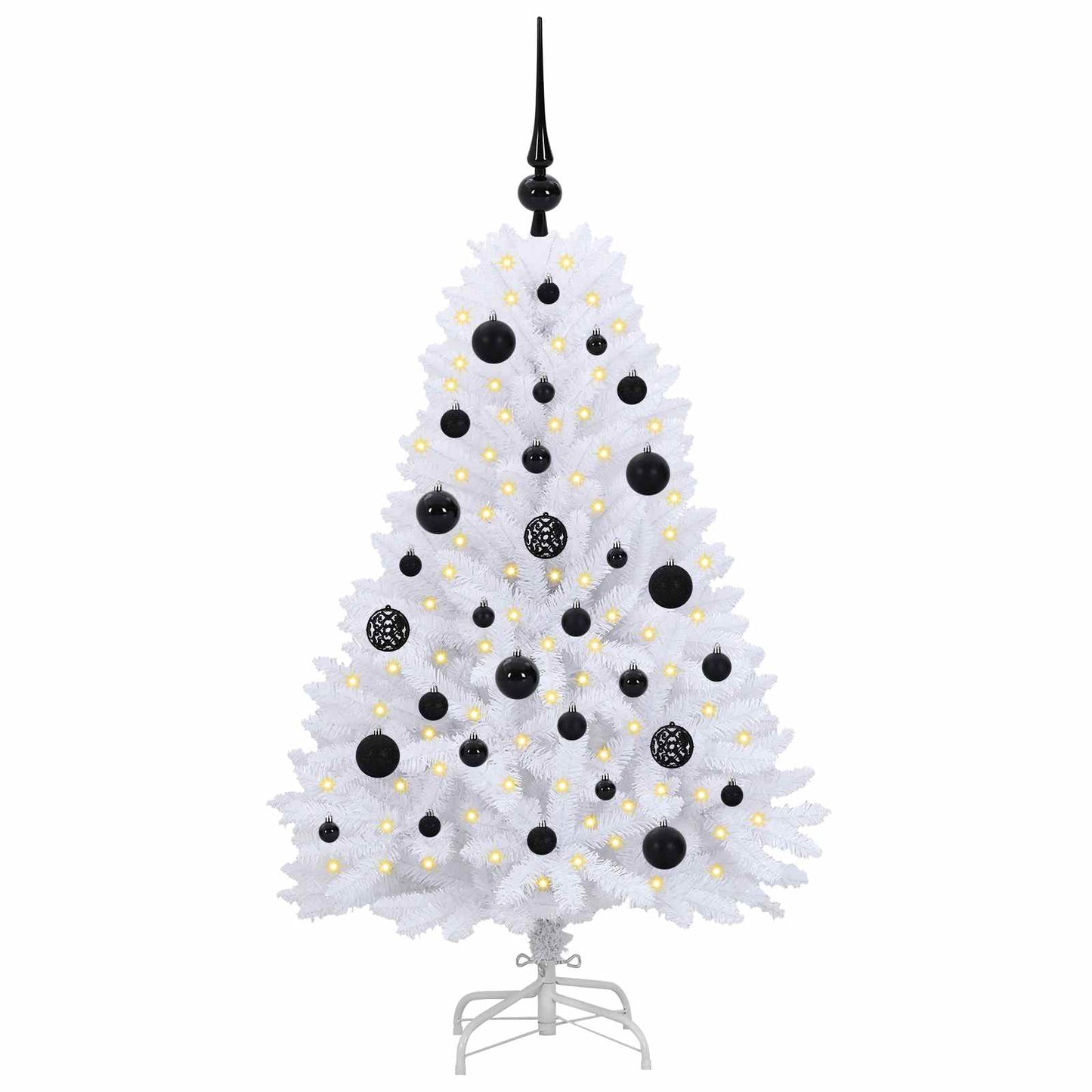 vidaXL Artificial Hinged Christmas Tree White 120 cm PVC and Steel 3
