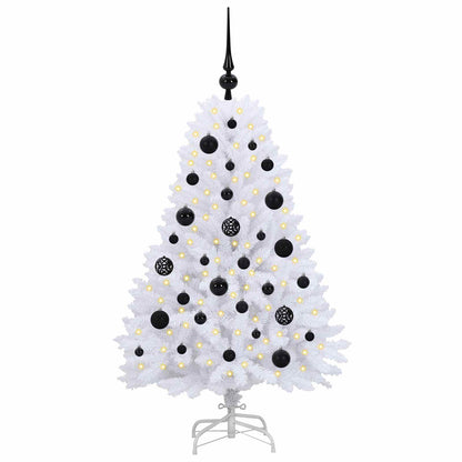 vidaXL Artificial Hinged Christmas Tree White 120 cm PVC and Steel 3